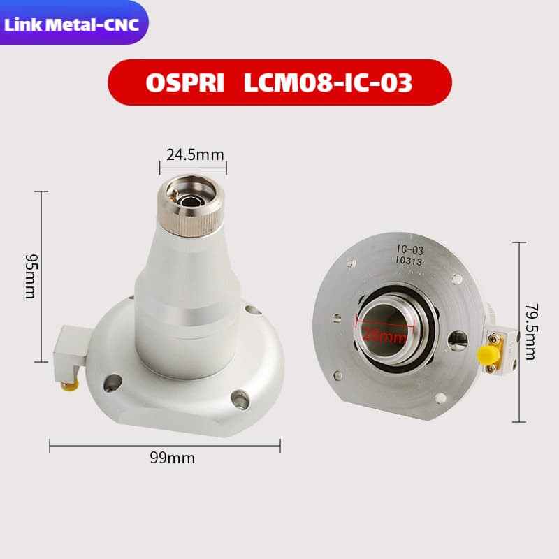 Link Metal CNC OSPRI Nozzle Connector & Capacitive Height Sensor for LCM08 Fiber Laser Cutting Heads