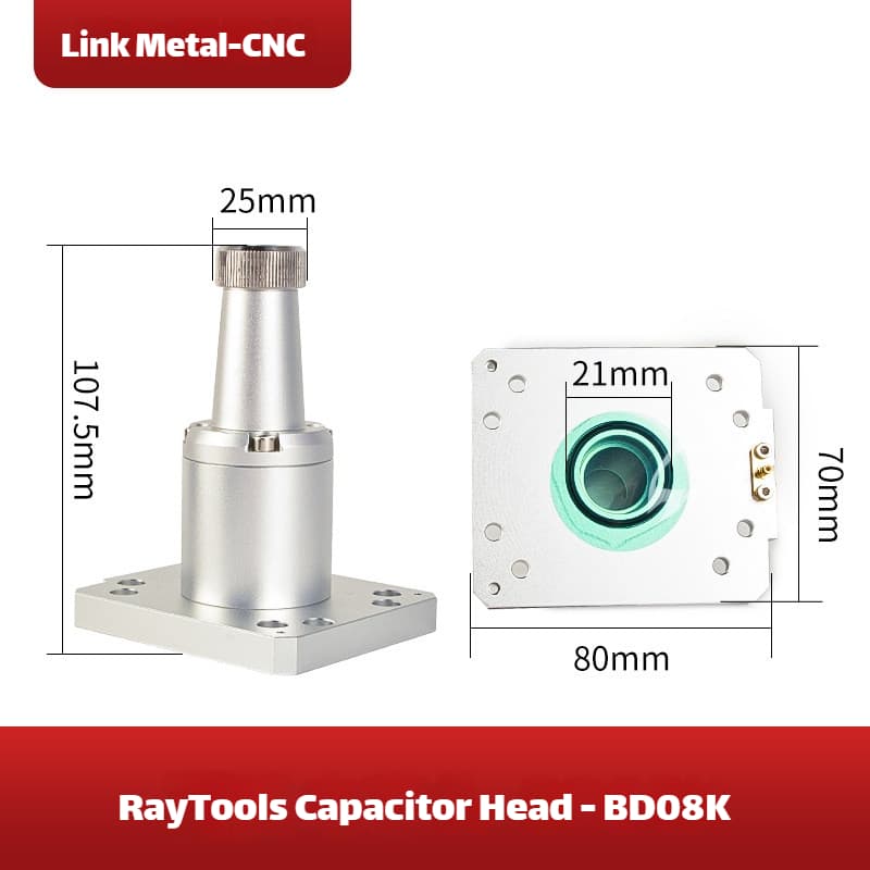 Link Metal CNC RayTools Nozzle Connector & Capacitive Height Sensor for BD08K-2 Fiber Laser Cutting Heads