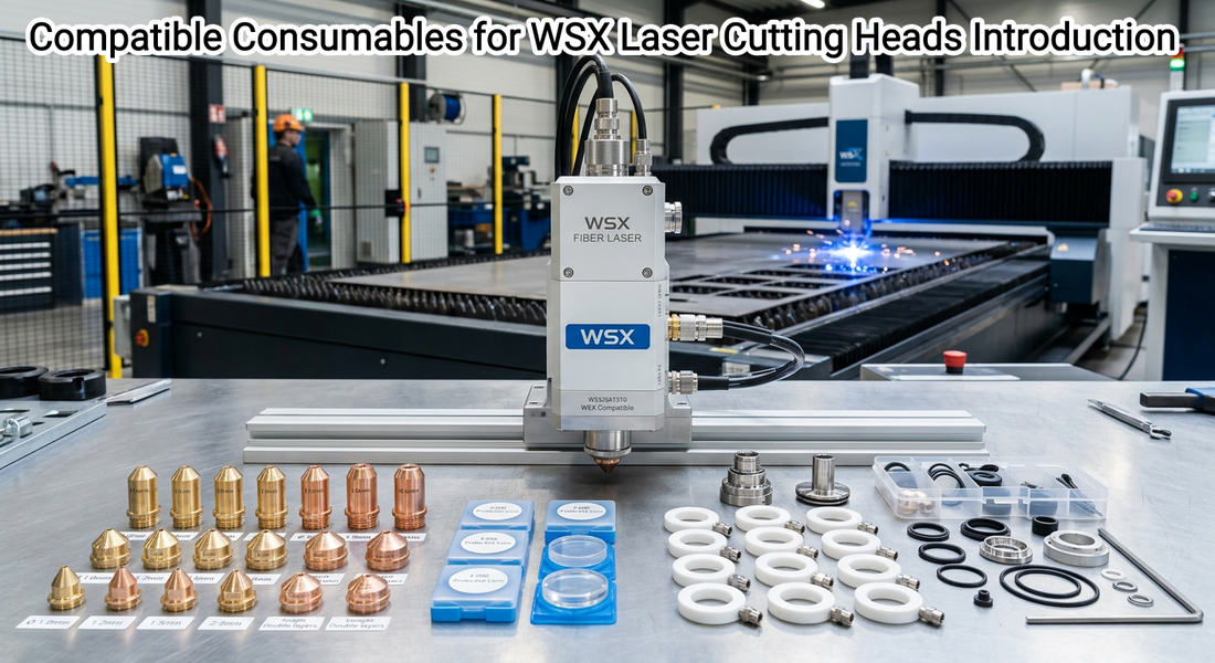 WSX laser cutting head compatible consumables including nozzles, protective lenses, and ceramic rings and more