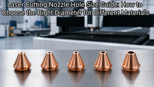 Fiber laser cutting nozzles with different hole diameters for industrial laser cutting applications