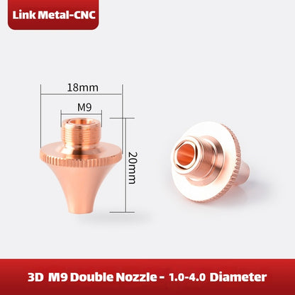 Link Metal CNC 3D-M9 Type Double Layer Laser Cutting Nozzle