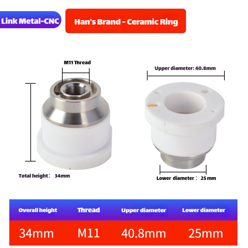 Link Metal CNC M11-D40.8-H34 Ceramic Ring for Han's Laser Heads