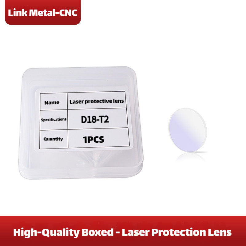 Dia. 18×2mm Link Metal CNC Upgraded Boxed Laser Protective Lens for Fiber Laser Welding Machines