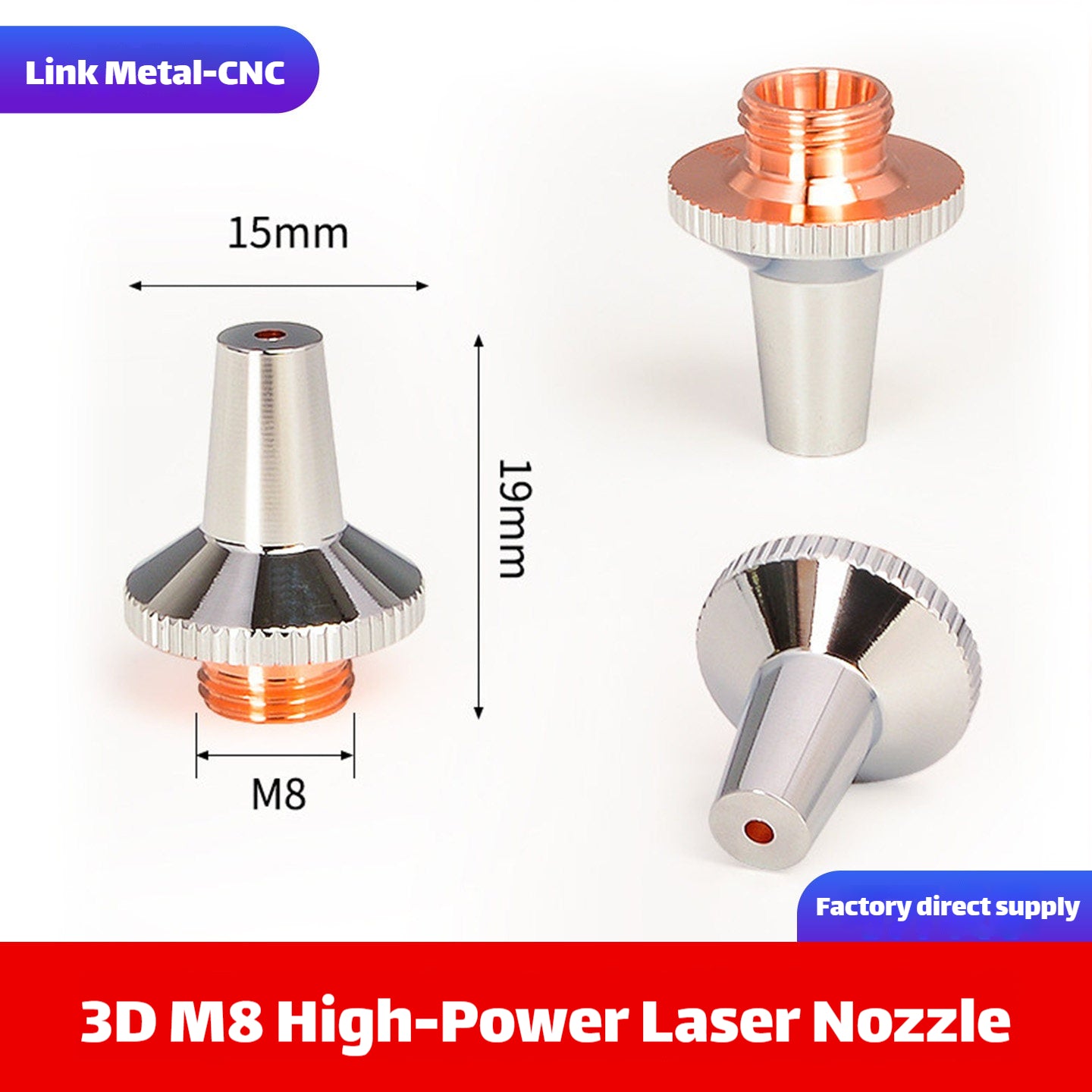 Link Metal CNC 3D-M8 Type Replacement Laser Nozzle
