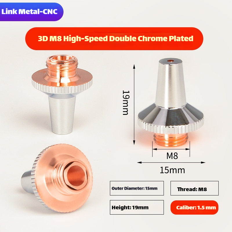 Link Metal CNC 3D-M8 High Speed Double Layer Chrome Laser Cutting Nozzle