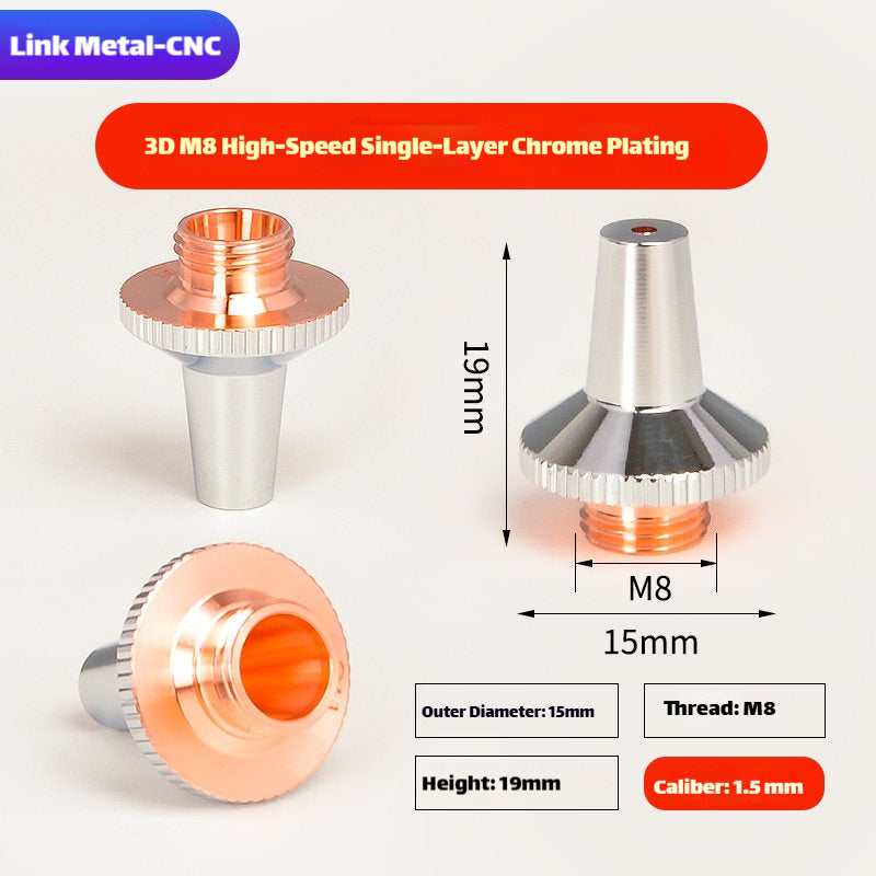 Link Metal CNC 3D-M8 High Speed Single Layer Chrome Laser Cutting Nozzle