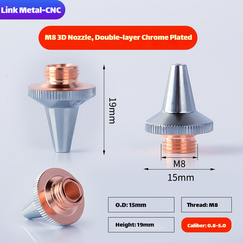 Link Metal CNC 3D-M8 Type Double Layer Chrome Laser Cutting Nozzle