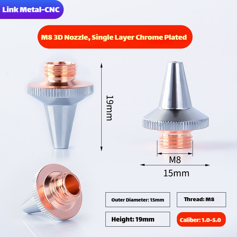 Link Metal CNC 3D-M8 Type Single Layer Chrome Laser Cutting Nozzle