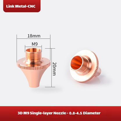 Link Metal CNC 3D-M9 Type Double Layer Laser Cutting Nozzle