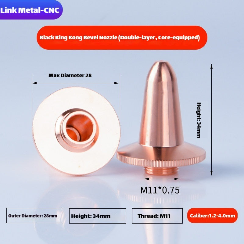 Link Metal CNC BOCI 3D-M11-H34 Type Double Layer Laser Cutting Nozzle