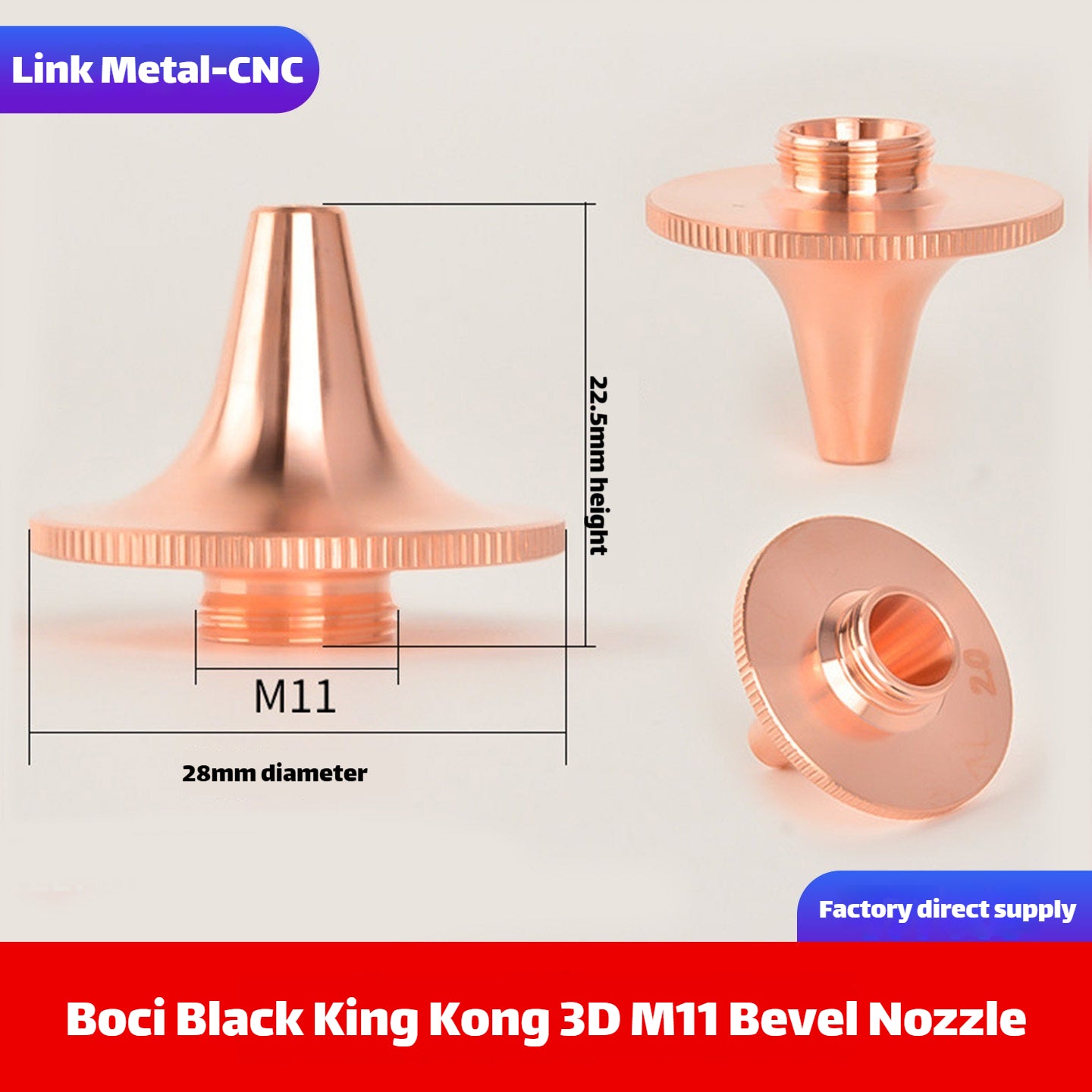 Link Metal CNC BOCI 3D-M11 Type Replacement Laser Nozzle