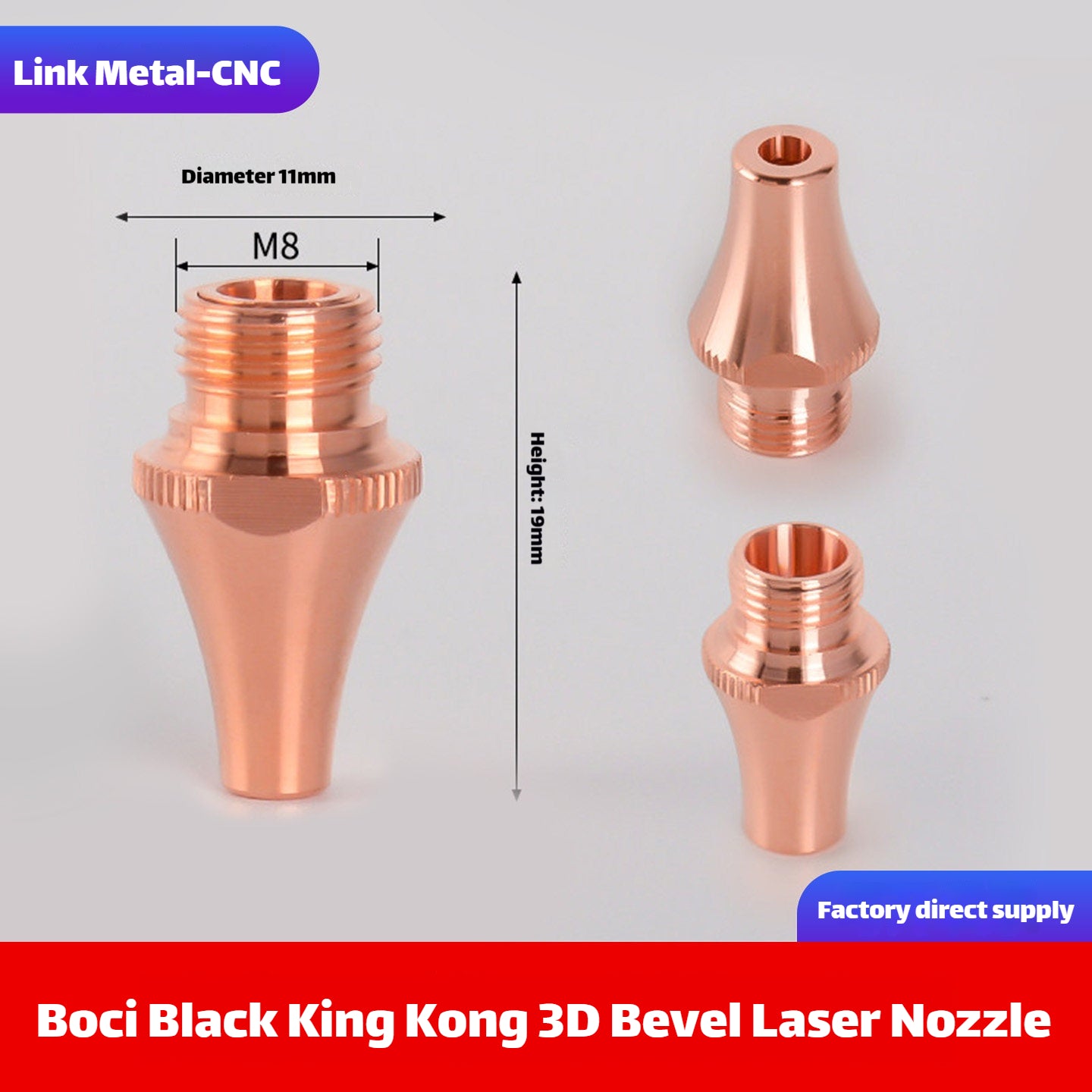 Link Metal CNC BOCI 3D-M8 Type Replacement Laser Nozzle