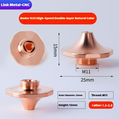 Bodor D25 Type High Speed Double Layer Laser Cutting Nozzle