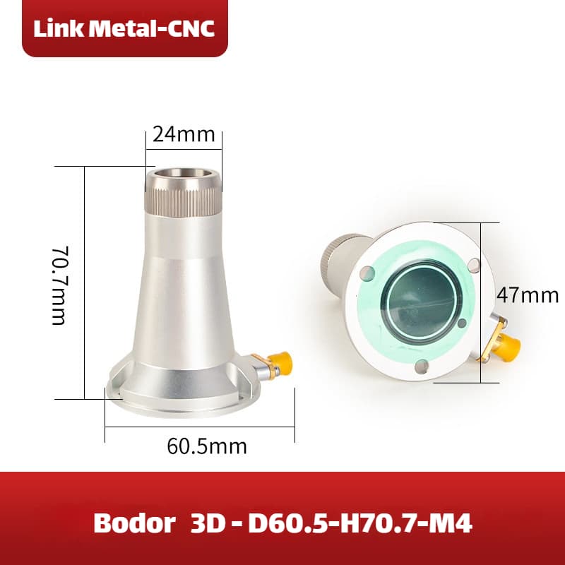 Link Metal CNC BODOR Nozzle Connector & Capacitive Height Sensor for 3D - D60.5 - H70.7 - M4 Fiber Laser Cutting Heads