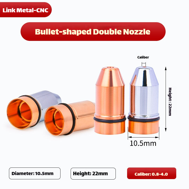 Link Metal CNC Bullet-shaped Type Double Layer Laser Cutting Nozzle