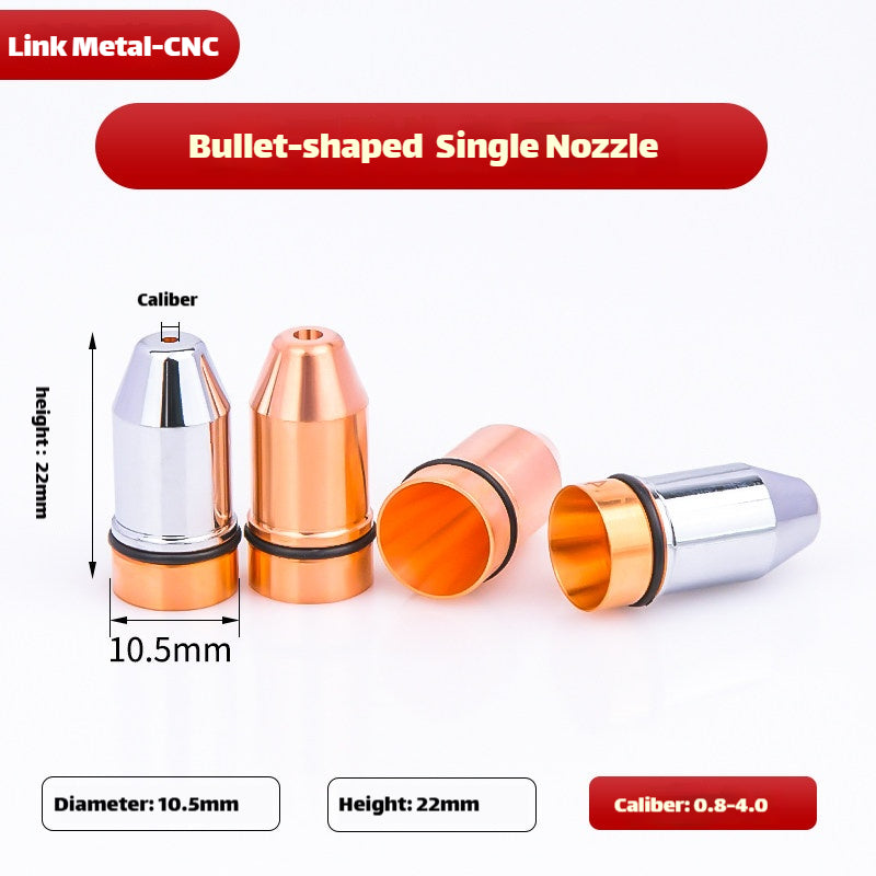 Link Metal CNC Bullet-shaped Type Single Layer Laser Cutting Nozzle