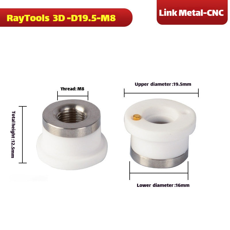 Link Metal CNC 3D-M8-D19.5 Ceramic Ring for Raytools 3D Laser Heads