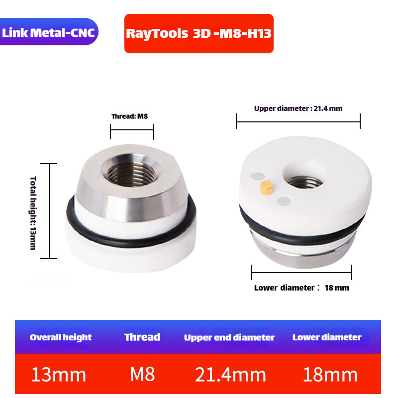 Link Metal CNC 3D-M8-D21.4 Ceramic Ring for Raytools Laser Cutting Heads