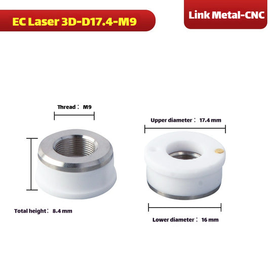 Link Metal CNC 3D-M9-D17.4 Ceramic Ring for EC Laser Heads
