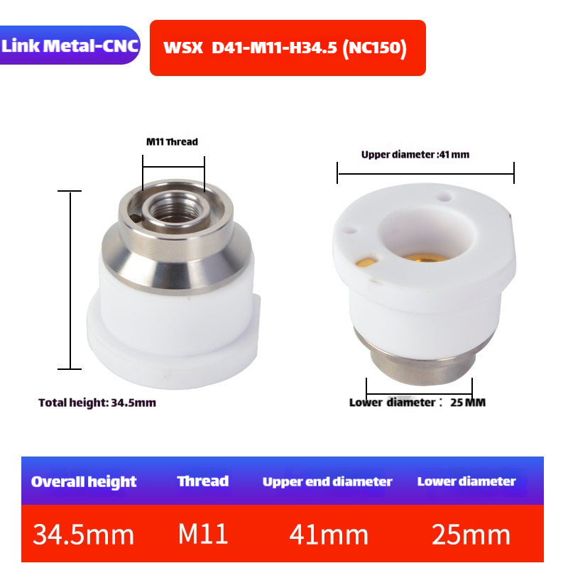 Link Metal CNC D41-M11 Ceramic Ring for WSX Laser Heads