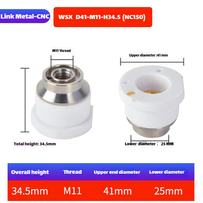 Link Metal CNC D41-M11 Ceramic Ring for WSX Laser Heads