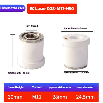 Link Metal CNC M11-D28-H30 Ceramic Ring for EC Laser Cutting Heads