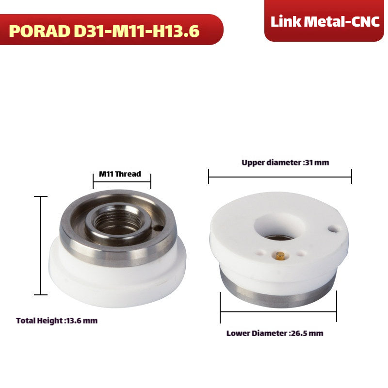 Link Metal CNC M11-D31-H13.6 Ceramic Ring for PORAD Laser Heads