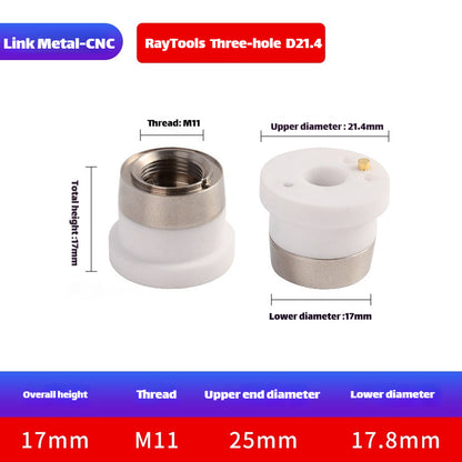 Link Metal CNC Three Hole M11-D21.4 Ceramic Ring for Raytools Lasers
