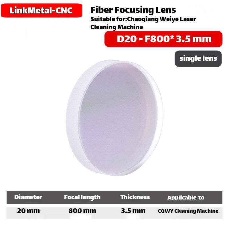 Link Metal CNC 1064nm D20 F800 CT3.5 Collimating Lens & Focusing Lens for Chaoqiang Weiye Laser Cleaning Machines