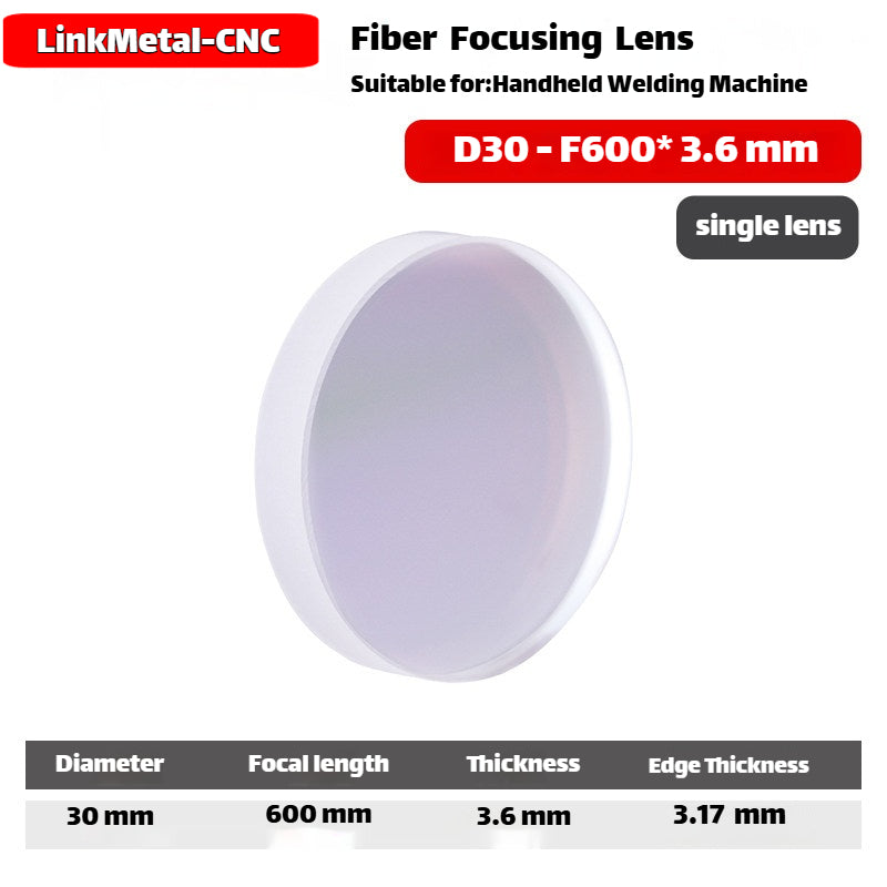 Link Metal CNC 1064nm D30 F600 CT3.6 ET3.17 Collimating Lens & Focusing Lens for Fiber Laser Welding Machines

