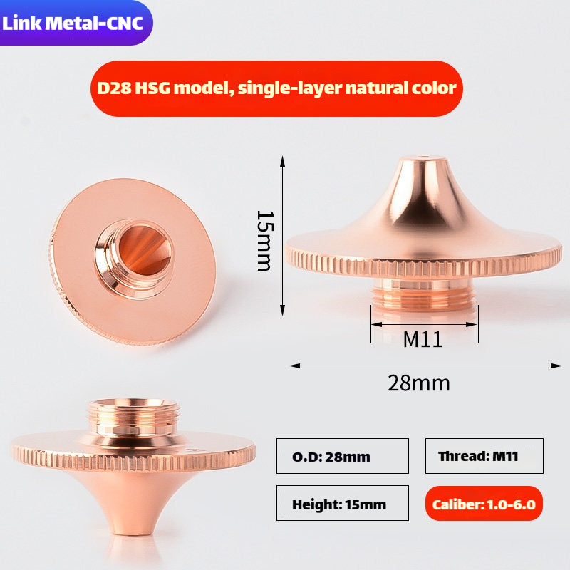Link Metal CNC D28 HSG Anti-Collision Single Layer Laser Cutting Nozzle