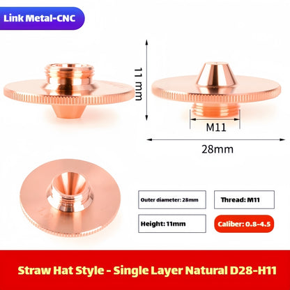 D28 Straw Hat Type Nozzle for Fiber Laser Cutting Machine