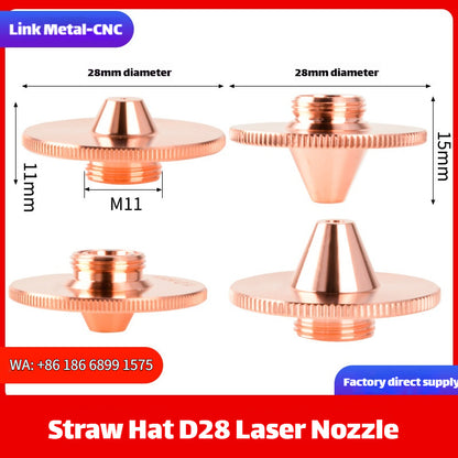 D28 Straw Hat Type Nozzle for Fiber Laser Cutting Machine