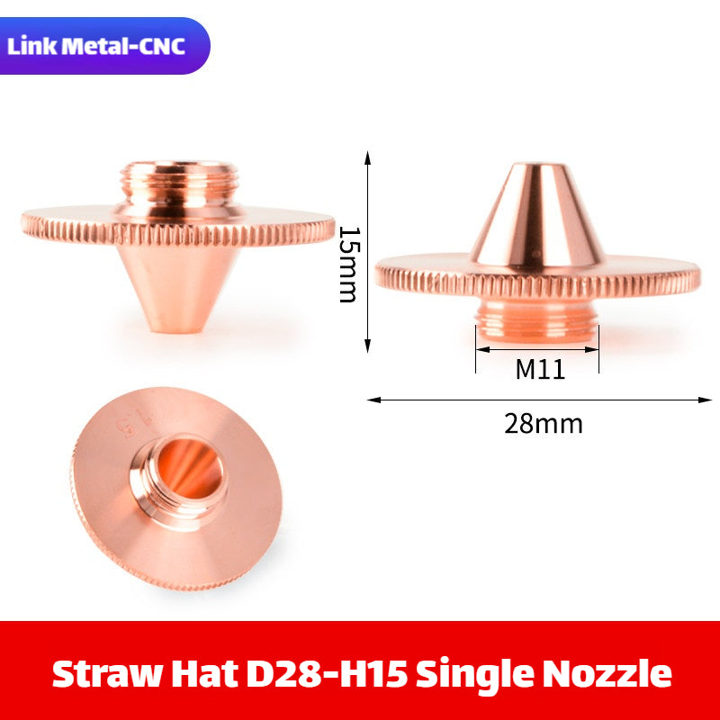 Link Metal CNC D28 Straw Hat Type Single Layer Laser Nozzle