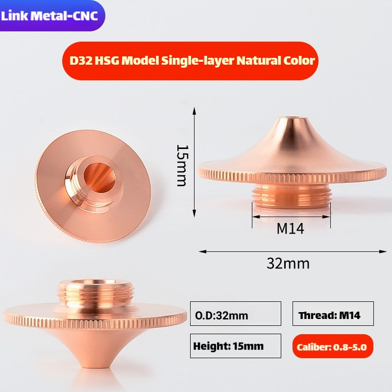 Link Metal CNC D32 HSG Anti-Collision Single Layer Laser Cutting Nozzle
