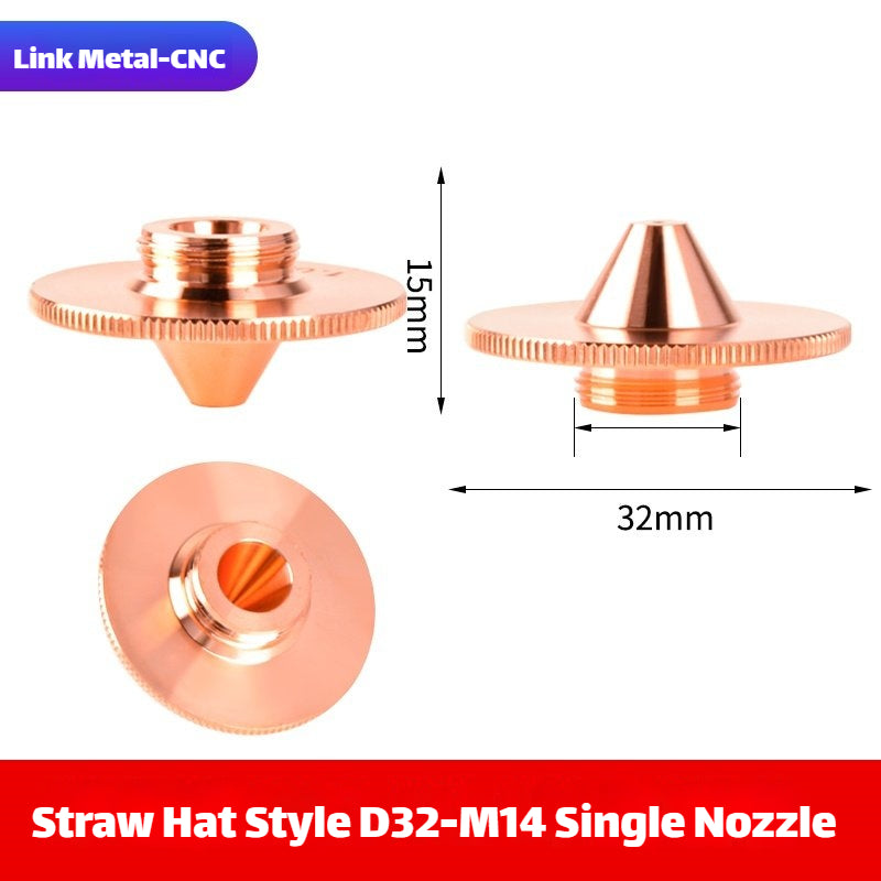 D32 Straw Hat Type Single Layer Nozzle for Fiber Laser Cutter