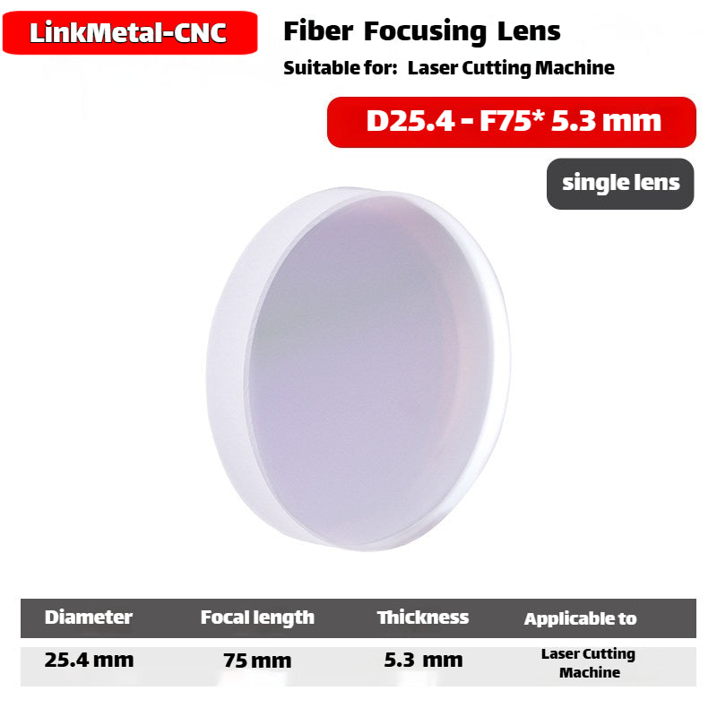 Link Metal CNC 1064nm D25.4 F75 Single Piece Focusing Lens for Fiber Laser Machines