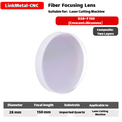 Link Metal CNC 1064nm D28 F150 Composite 2-Piece Focusing Lens for Fiber Laser Machines