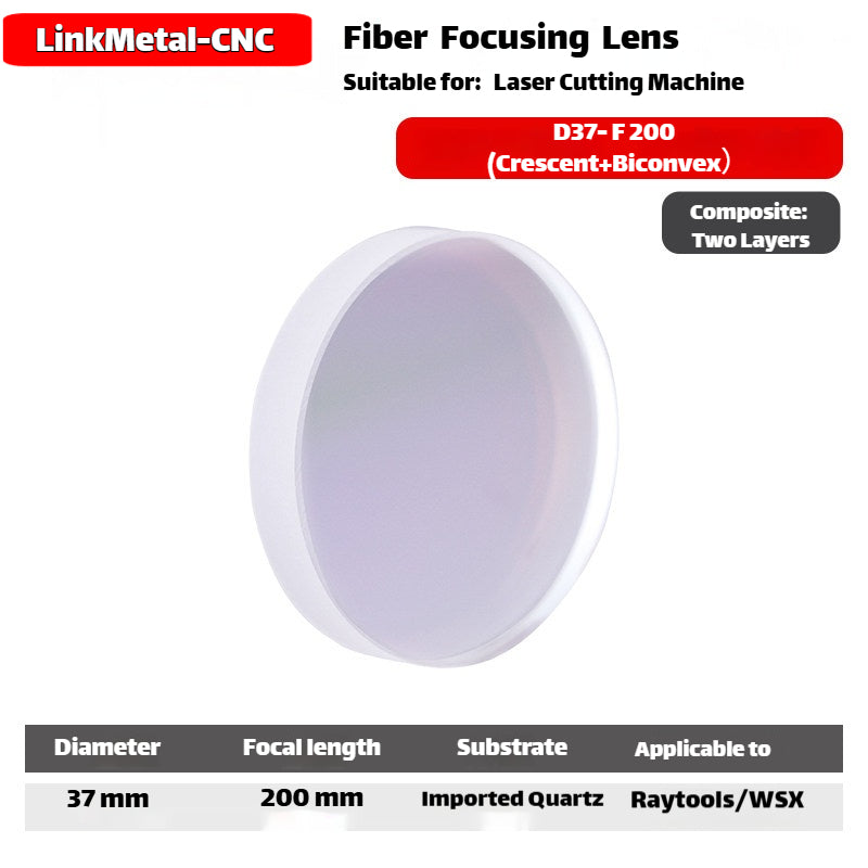 Link Metal CNC 1064nm D37 F200 Composite Focusing Lens for Raytools WSX Laser Heads