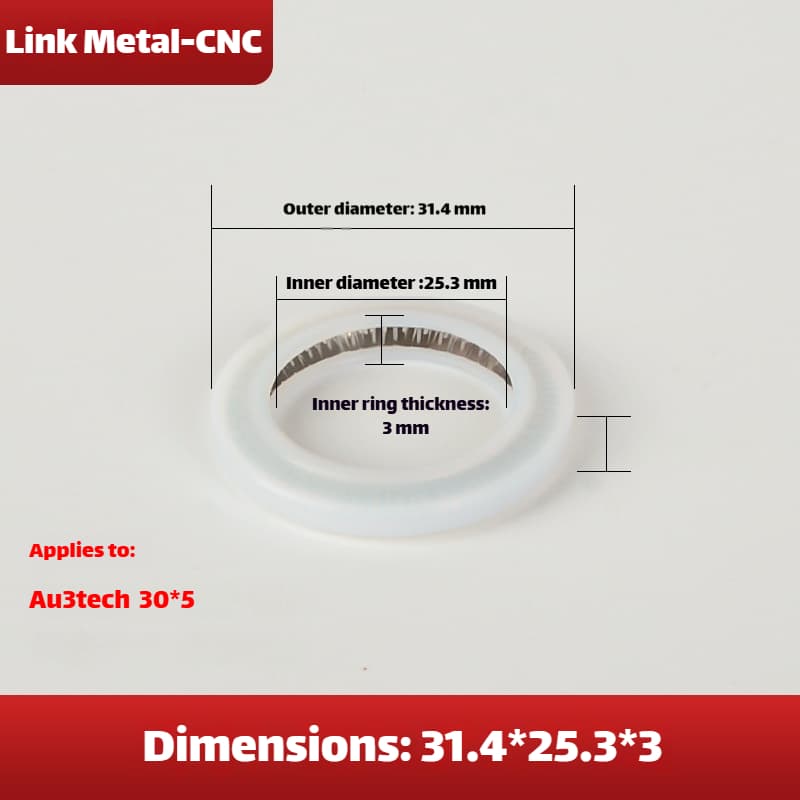 Link Metal CNC Lens Gasket 31.4×25.3×3mm For Ausendic 30×5mm
