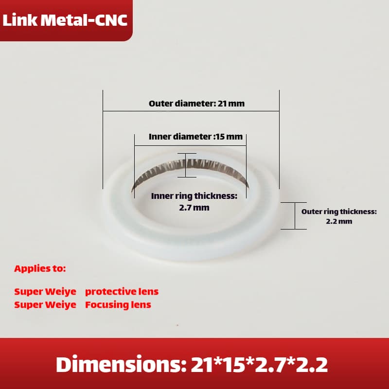 Link Metal CNC Lens Gasket 21×15×2.7×2.2mm For CQWY Protective Lens & Focusing Lens