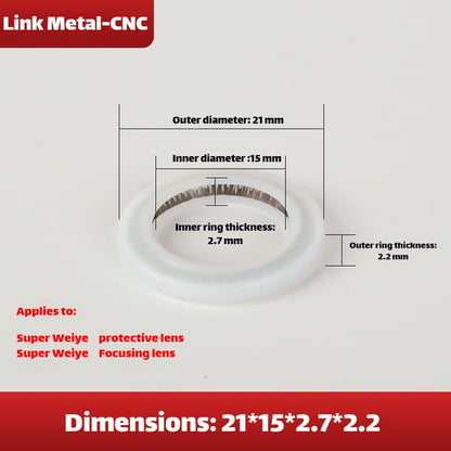 Link Metal CNC Lens Gasket 21×15×2.7×2.2mm For CQWY Protective Lens & Focusing Lens