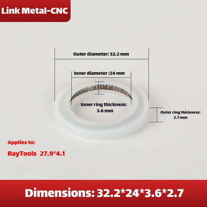 Link Metal CNC Lens Gasket 32.2×24×3.6×2.7mm For RayTools 27.9×4.1mm