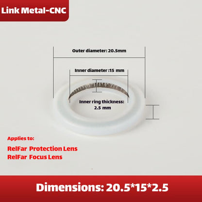 Link Metal CNC Lens Gasket 20.5×15×2.5mm For RayTools BW101 Protective Lens
