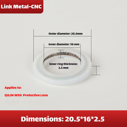 Link Metal CNC Lens Gasket 20.5×16×2.5mm For WSX Qilin Protective Lens