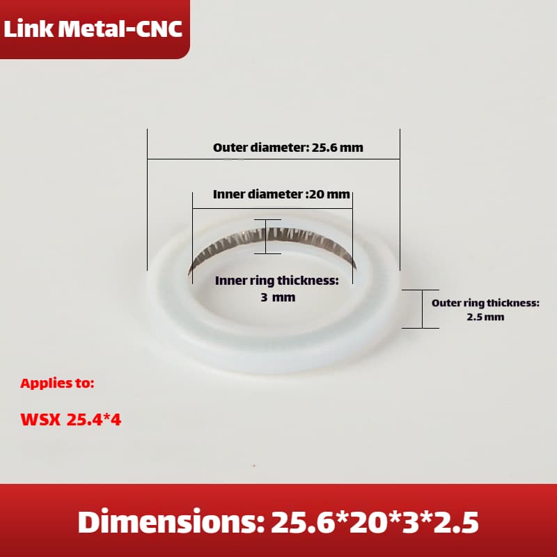 Link Metal CNC Lens Gasket 25.6×20×3×2.5mm For WSX 25.4×4mm