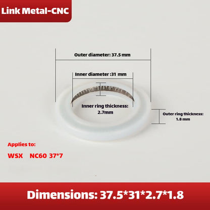 Link Metal CNC Lens Gasket 37.5×31×2.7×1.8mm For WSX NC60 37×7mm