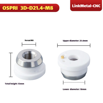 Link Metal CNC 3D-M8-D21.4 Ceramic Ring for OSPRI Cutting Heads