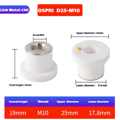Link Metal CNC M10-D25-H19 Ceramic Ring for OSPRI Cutting Heads