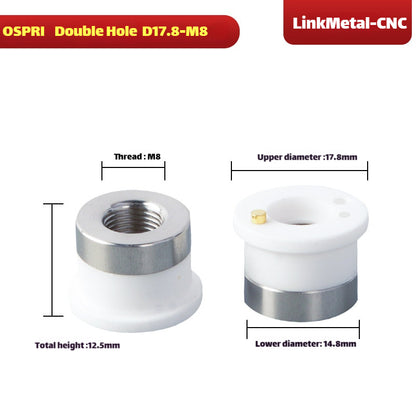 Link Metal CNC M8-D17.8 Dual Hole Ceramic Ring for OSPRI Cutting Heads